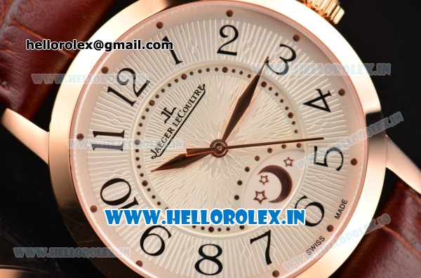 Jaeger-LECoultre Rendez-Vous Swiss ETA 2824 Automatic Rose Gold Case with White Dial and Arabic Numeral Markers - Click Image to Close