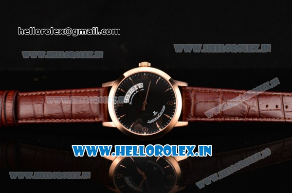 Jaeger-LECoultre Master Swiss ETA 2824 Automatic Rose Gold Case with Black Dial and Stick Markers - Click Image to Close