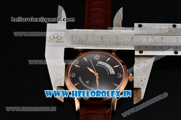 Jaeger-LECoultre Master Swiss ETA 2824 Automatic Rose Gold Case with Black Dial and Stick Markers - Click Image to Close