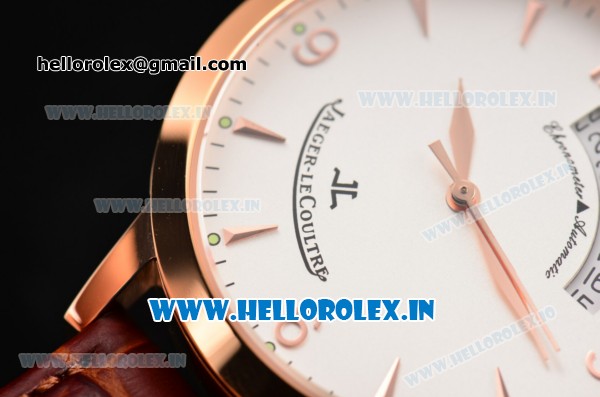 Jaeger-LECoultre Master Swiss ETA 2824 Automatic Rose Gold Case with White Dial and Stick Markers - Click Image to Close