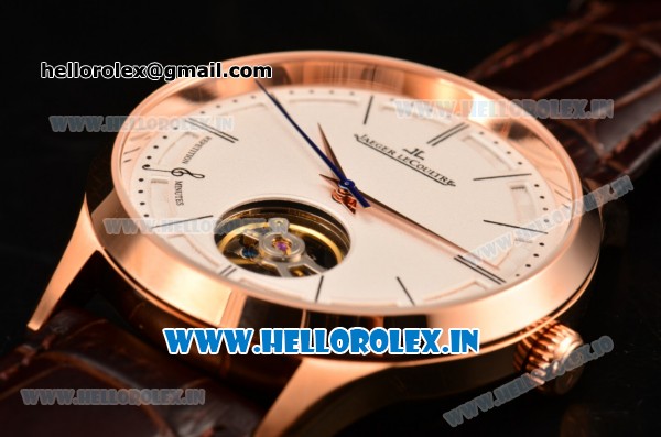 Jaeger-LECoultre Master Asia ST17 With Tourbillon Automatic Rose Gold Case with Stick Markers and White Dial - Click Image to Close