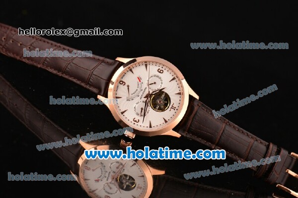 Jaeger-LECoultre Master Asia Automatic Rose Gold Case with Brown Leather Strap and White Dial - Click Image to Close
