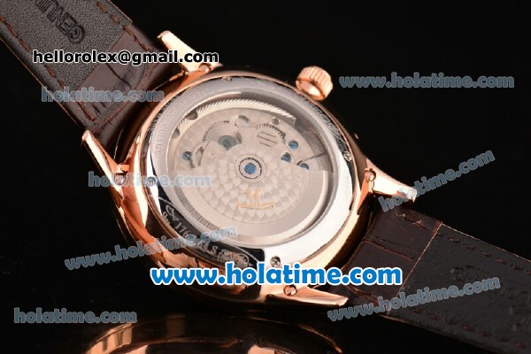 Jaeger-LECoultre Master Asia Automatic Rose Gold Case with Brown Leather Strap and White Dial - Click Image to Close