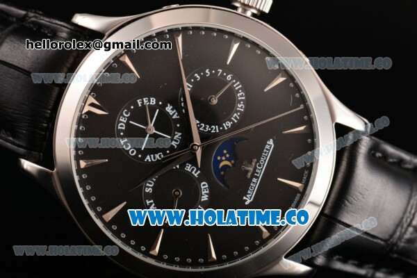 Jaeger-LECoultre Master Perpetual Calendar Asia Automatic Steel Case with Black Dial and Stick Markers - Click Image to Close