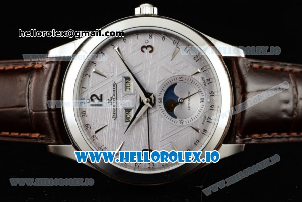 Jaeger-LECoultre Master Calendar Miyota 9015 Automatic Steel Case White Dial With Stick/Arabic Numeral Markers Brown Leather Strap (JH) - Click Image to Close