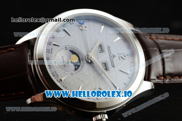 Jaeger-LECoultre Master Calendar Miyota 9015 Automatic Steel Case White Dial With Stick/Arabic Numeral Markers Brown Leather Strap (JH) - Click Image to Close