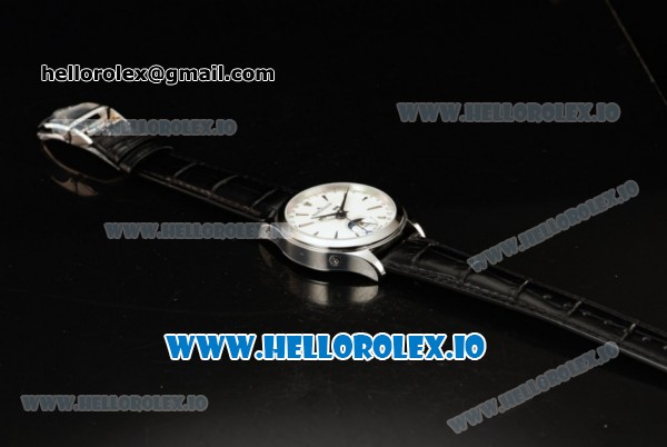 Jaeger-LECoultre Master Calendar Miyota 9015 Automatic Steel Case White Dial With Stick Markers Black Leather Strap (JH) - Click Image to Close