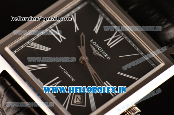 Longines Heritage 1968 Miyota 9015 Automatic Steel Case with Black Dial and Roman Numeral Markers - Click Image to Close