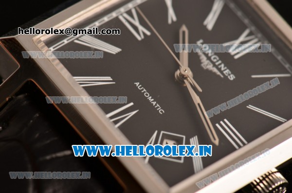 Longines Heritage 1968 Miyota 9015 Automatic Steel Case with Black Dial and Roman Numeral Markers - Click Image to Close