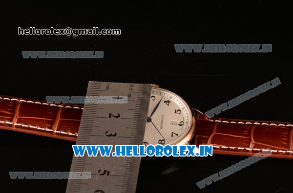 Longines Master Swiss ETA 2824 Automatic Steel Case with Rose Gold Bezel and White Dial - Click Image to Close