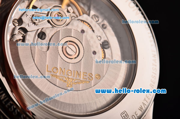 Longines Master Collection Swiss ETA 2892 Automatic Movement Full Steel with White Dial and Arabic Numerals - Click Image to Close