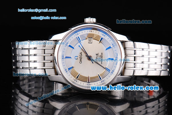 Omega De Ville Hour Vision Swiss ETA 2836 Automatic Movement Full Steel with White Dial - Click Image to Close