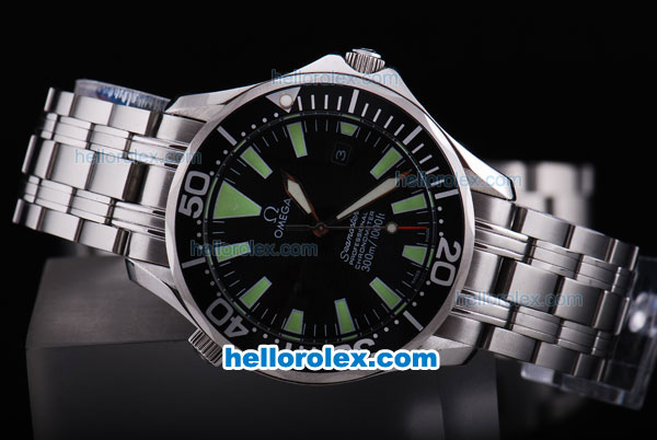 Omega Seamaster Chronometer Automatic with Black Dial,Green Marking and Black Bezel - Click Image to Close