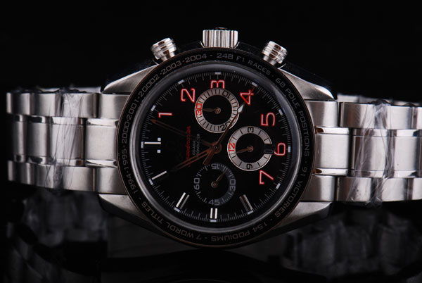 Omega Speedmaster Chronograph Automatic Movement with Black Dial and SSband - Click Image to Close