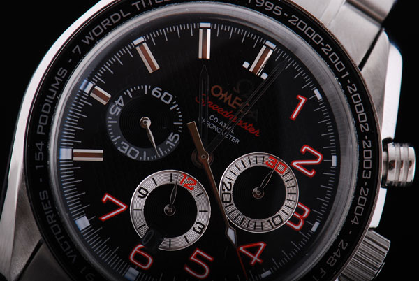 Omega Speedmaster Chronograph Automatic Movement with Black Dial and SSband - Click Image to Close