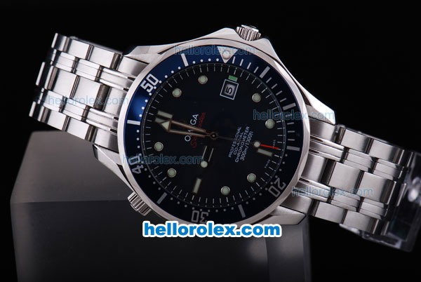 Omega seamaster Chronograph Automatic Movement with Blue Dial and Blue Bezel - Click Image to Close