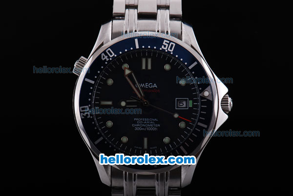 Omega seamaster Chronograph Automatic Movement with Blue Dial and Blue Bezel - Click Image to Close
