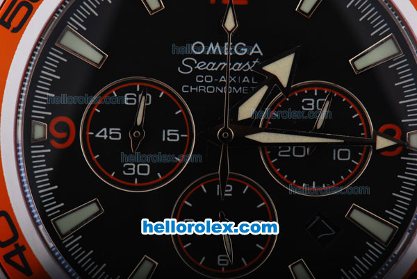 Omega Seamaster Planet Ocean Chronograph Automatic with Black Dial,Orange Bezel-Stainless Steel Strap - Click Image to Close