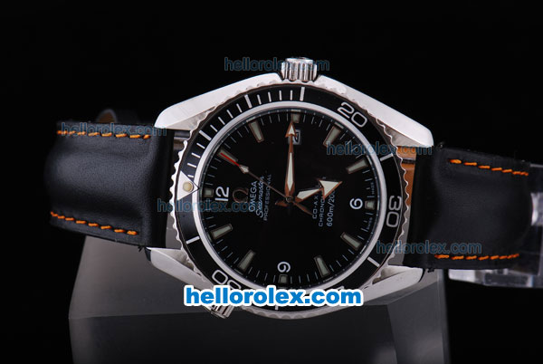 Omega Seamaster Chronograph Automatic Movement with Black Bezel and Dial - Click Image to Close