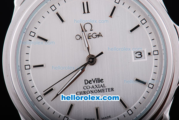 Omega Deville Co-Axial Chronometer Automatic with Silver Dial and Bezel - Click Image to Close