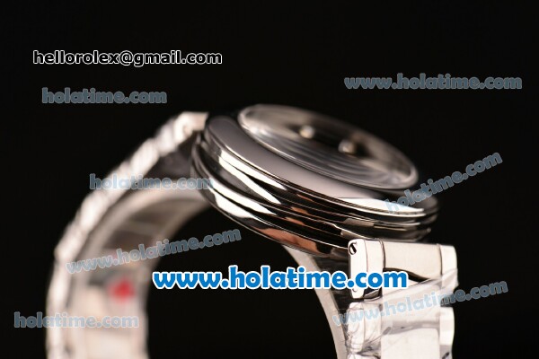Omega De Ville Ladymatic Swiss Quartz Movement Steel Case Steel Bracelet with Black Dial - Click Image to Close
