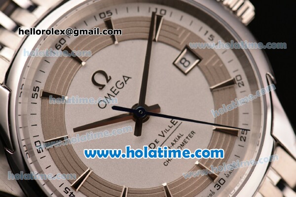 Omega De Ville Hour Vision Swiss ETA 2836 Automatic Steel Case and Strap with White Dial - Click Image to Close