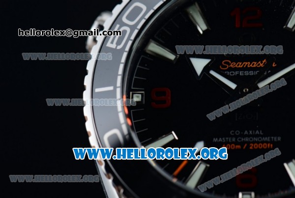 Omega Seamaster Planet Ocean 600M Master Chronometer Clone Omega 8900 Automatic Steel Case with Black Dial and Black Rubber Strap (EF) - Click Image to Close