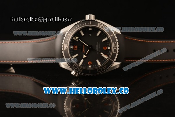 Omega Seamaster Planet Ocean 600M Co-Axial Clone Omega 8500 Automatic Steel Case with Black Dial Rubber Strap and Sick Markers (EF) - Click Image to Close
