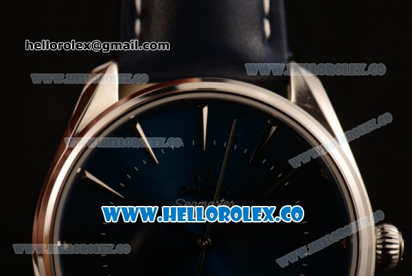 Omega De Ville Tresor Master Co-Axial Clone 8800 Automatic Steel Case with Blue Dial and Blue Leather Strap - (YF) - Click Image to Close