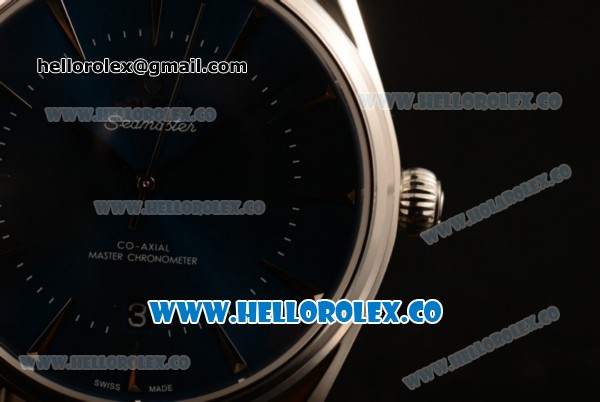 Omega De Ville Tresor Master Co-Axial Clone 8800 Automatic Steel Case with Blue Dial and Blue Leather Strap - (YF) - Click Image to Close