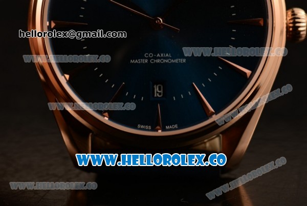 Omega De Ville Tresor Master Co-Axial Clone 8800 Automatic Rose Gold Case with Blue Dial and Blue Leather Strap - (YF) - Click Image to Close