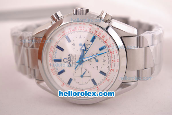 Omega Seamaster Working Chronograph Automatic with White Dial - Click Image to Close