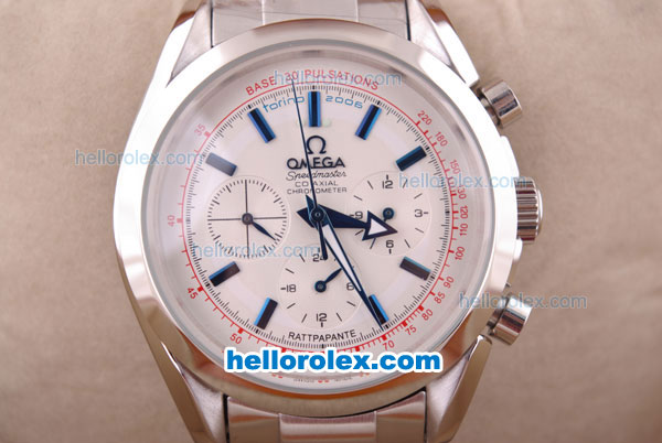 Omega Seamaster Working Chronograph Automatic with White Dial - Click Image to Close