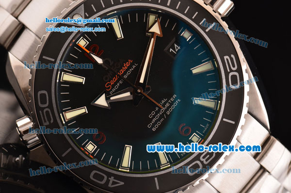 Omega Seamaster Planet Ocean 8500 Clone Automatic Steel Case with Steel Strap Black Dial 1:1 Clone - Click Image to Close