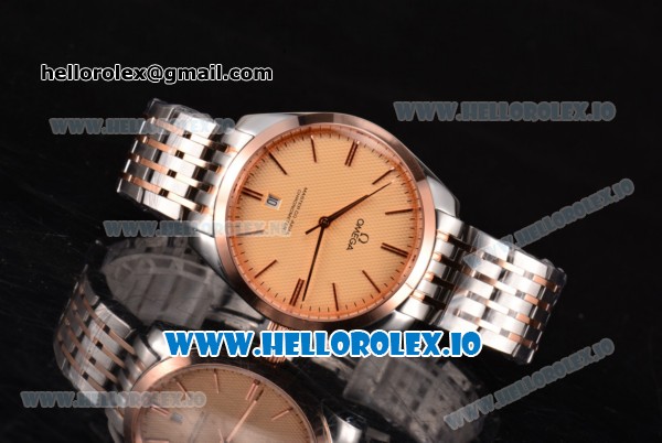 Omega De Ville Tresor Master Co-Axial Swiss ETA 2824 Automatic Two Tone with Orange Dial and Stick Markers - Click Image to Close