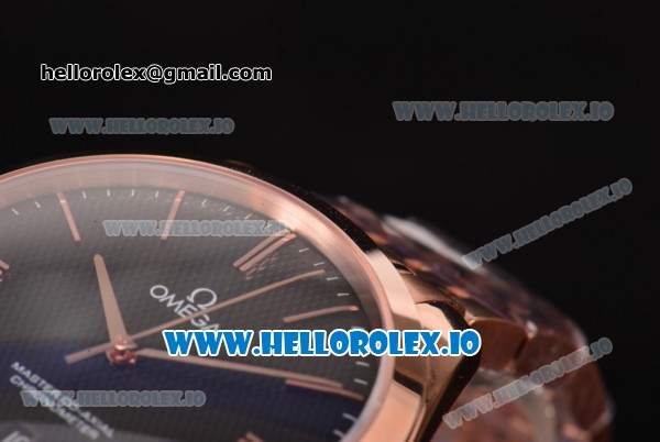Omega De Ville Tresor Master Co-Axial Swiss ETA 2824 Automatic Full Rose Gold with Stick Markers and Black Dial - Click Image to Close