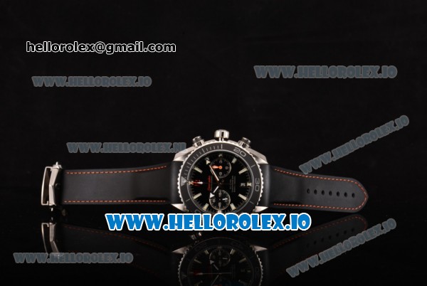 Omega Seamaster Planet Ocean Chrono Swiss Valjoux 7750 Automatic Steel Case with Black Dial and Stick Markers (BP) - Click Image to Close