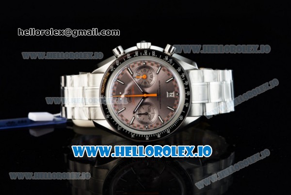 Omega Speedmaster Racing Master Clone Omega 9900 Automatic Steel Case/Bracelet Brown Dial With Stick Markers(JH) - Click Image to Close