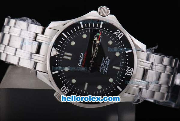 Omega Seamaster Automatic Movement Black Bezel with Black Dial -Small Date - Click Image to Close