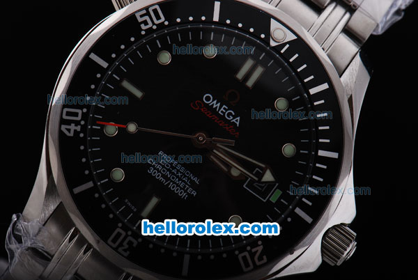 Omega Seamaster Automatic Movement Black Bezel with Black Dial -Small Date - Click Image to Close