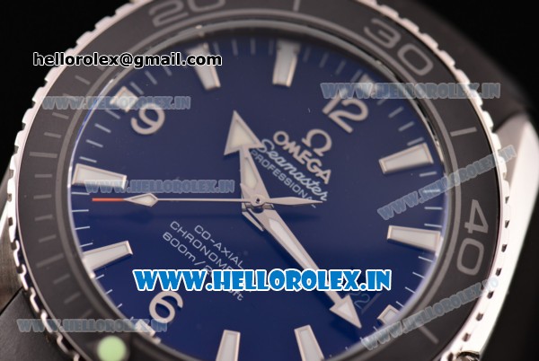 Omega Seamaster Planet Ocean Asia 2813 Automatic Steel Case with Stick Markers and Black Rubber Strap -7750 Coating (EF) - Click Image to Close