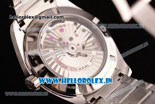 Omega Seamaster Aqua Terra Clone 8500 Automatic Full Steel with Stick Markers and White Dial -1:1 Original (Z) - Click Image to Close