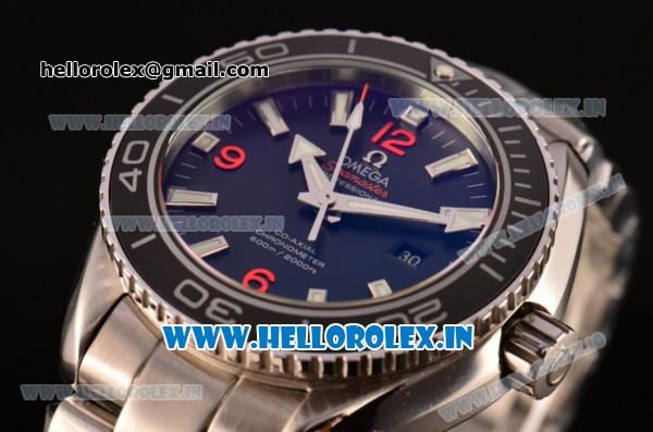 Omega Seamaster Planet Ocean Swiss ETA 2824 Automatic Full Steel with Black Dial and Stick/Numeral Markers - 1:1 Original (BP) - Click Image to Close