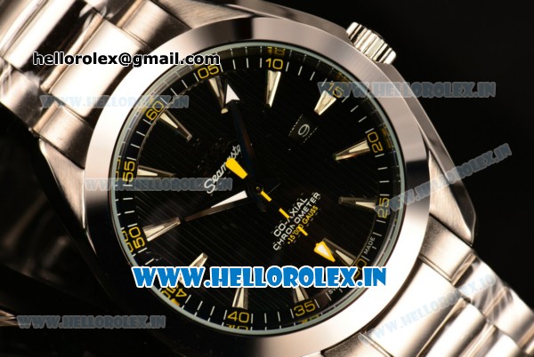 Omega Seamaster Aqua Terra 150 M Asia 2813 Automatic Full Steel with Black Dial and Stick Markers - Click Image to Close
