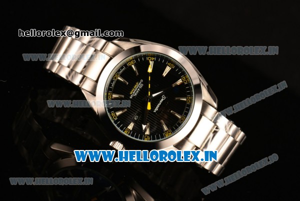 Omega Seamaster Aqua Terra 150 M Asia 2813 Automatic Full Steel with Black Dial and Stick Markers - Click Image to Close
