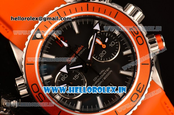 Omega Seamaster Planet Ocean Chrono Clone 9300 Automatic Steel Case with Black Dial and Orange Bezel - 1:1 Original - Click Image to Close