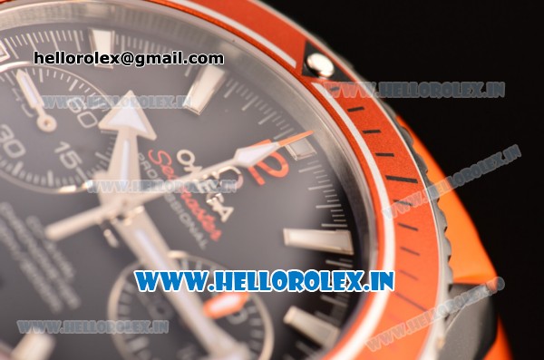 Omega Seamaster Planet Ocean Chrono Clone 9300 Automatic Steel Case with Black Dial and Orange Bezel - 1:1 Original - Click Image to Close