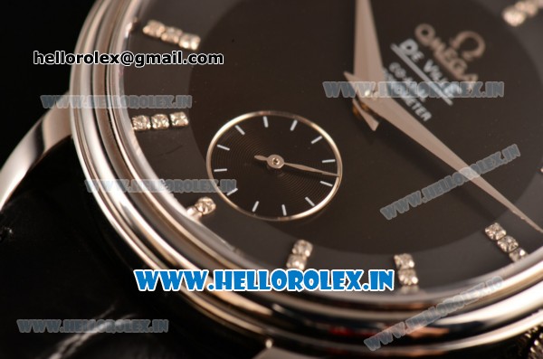 Omega De Ville Co-Axial Swiss ETA 2824 Automatic Steel Case with Black Dial and Diamonds Markers - Click Image to Close