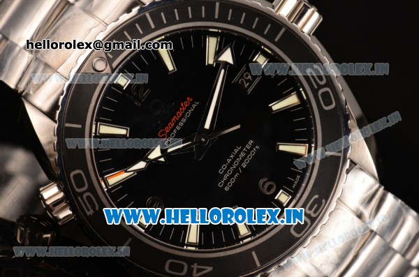 Omega Seamaster Planet Ocean Clone 8500 Automatic Full Steel with Black Dial and Stick Markers - 1:1 Original - Click Image to Close