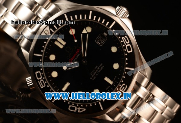 Omega Seamaster 300M Swiss ETA 2824 Automatic Steel Case With Black Dial And Ceramic Bezel - Click Image to Close